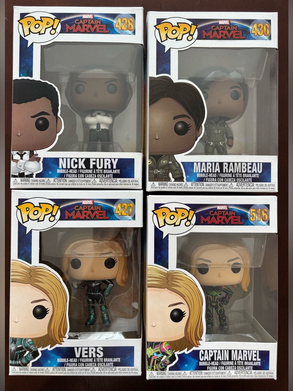 FUNKO POP! MARVEL CAPTAIN MARVEL LOT OF 4 FUNKO POPS